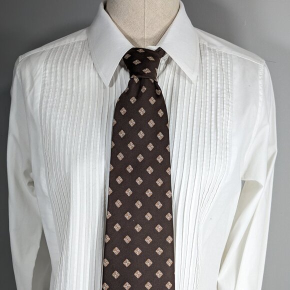 Christian Dior Monsieur Polyester Neck tie chocolate brown mens suit accessory - Picture 9 of 9